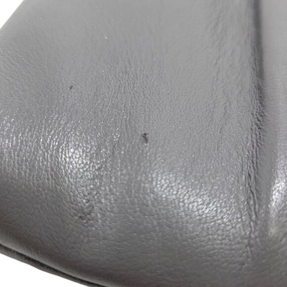 Vintage Gray Faux Leather Clutch Purse With Braided Top & Retractable Strap 10" - Picture 5 of 16